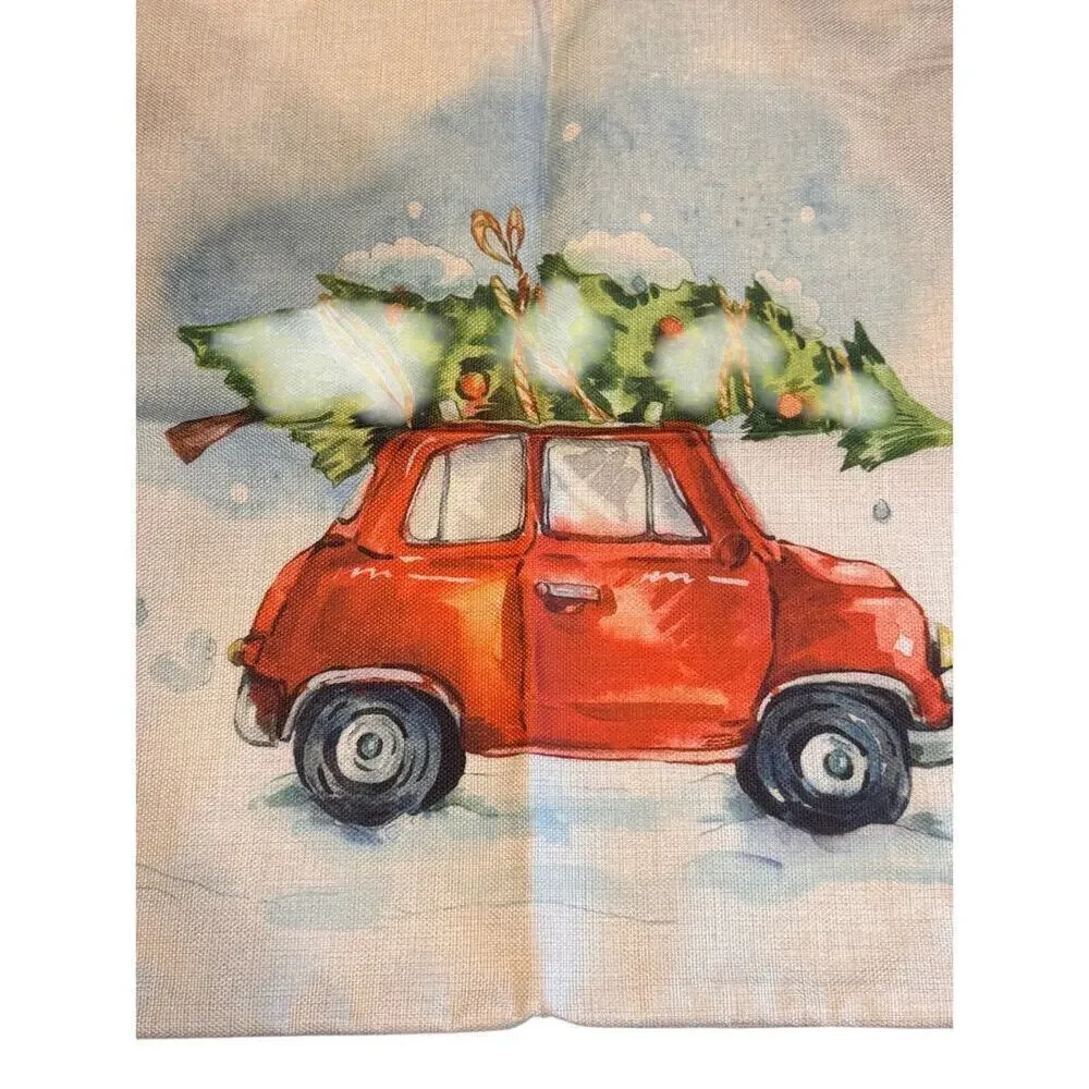 Christmas Car Throw Pillow Cover – 17x17 - New